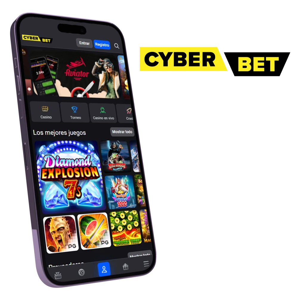 Descargue la aplicación Cyber Bet para jugar a juegos de casino en línea.