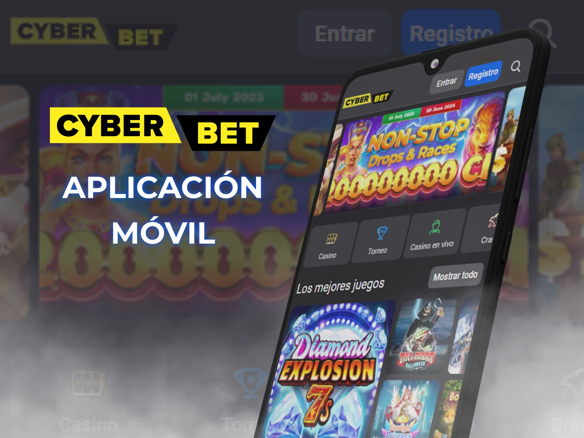 Utiliza la aplicación Cyber Bet para jugar en el casino.