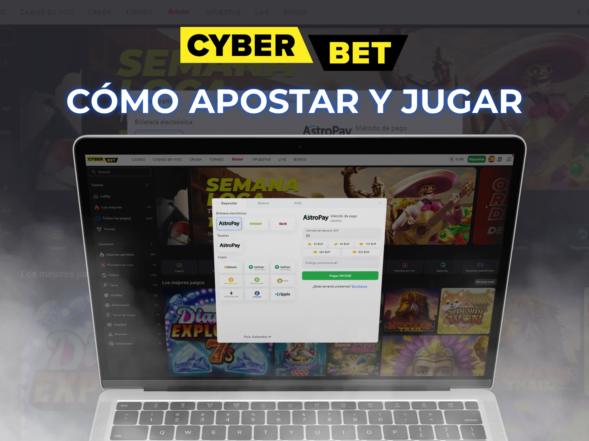 Haga un depósito en Cyber Bet y juegue en el casino en línea.