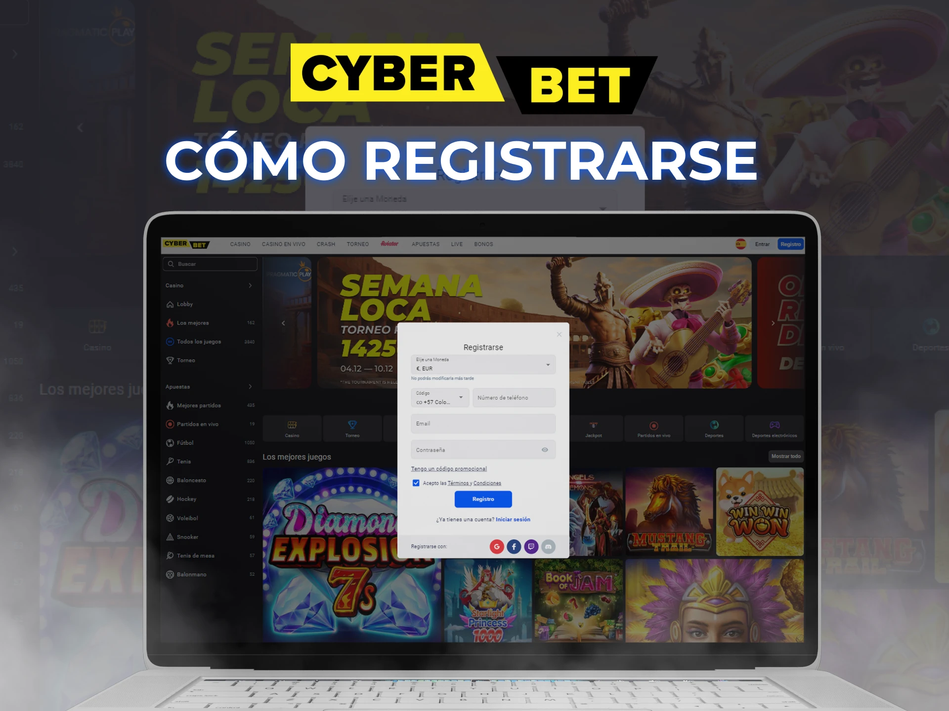 Complete un registro rapido y sencillo en Cyber Bet siguiendo estas instrucciones.