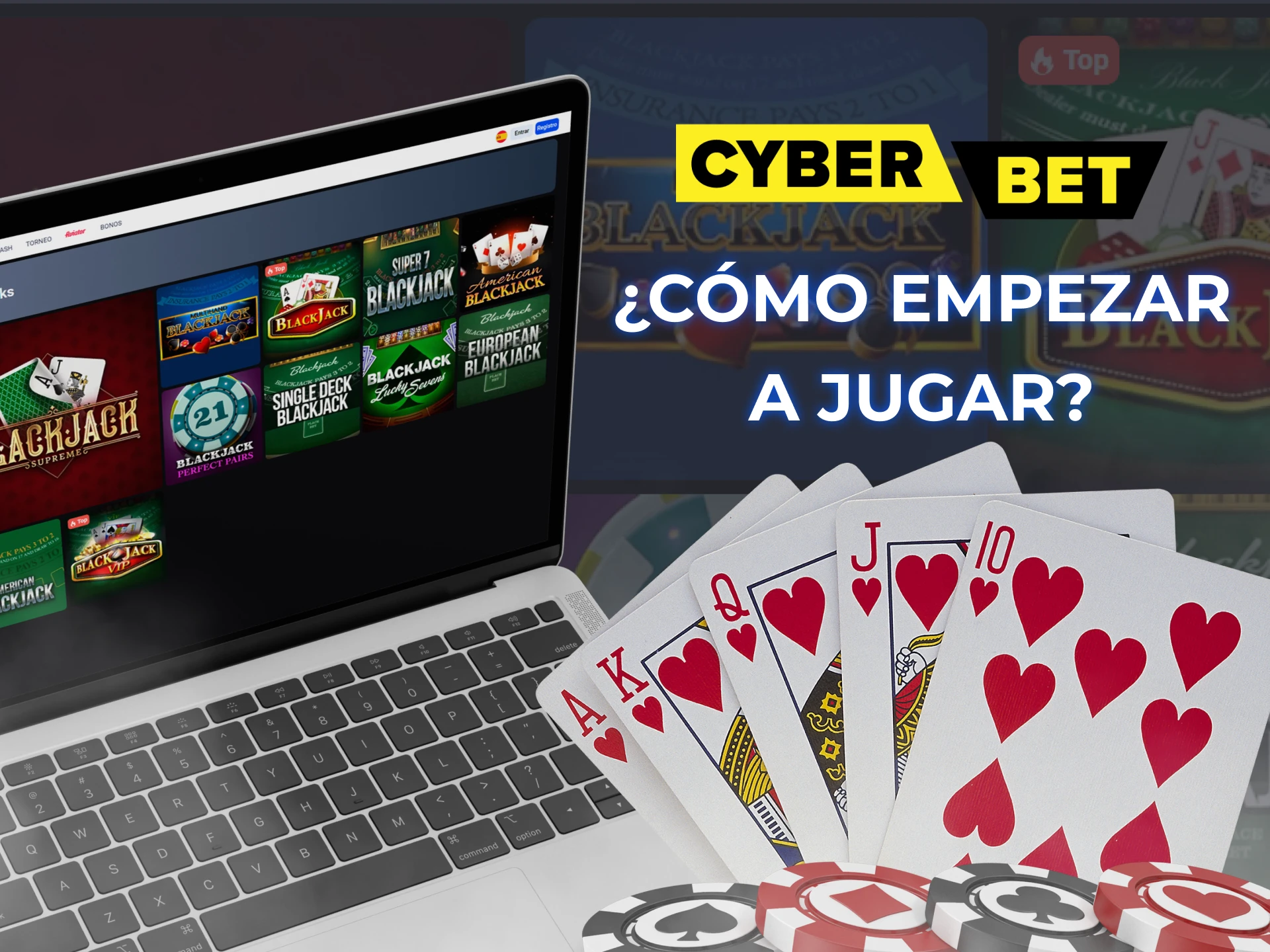 En Cyber Bet accede a la seccion de juegos de Blackjack con dos clics.