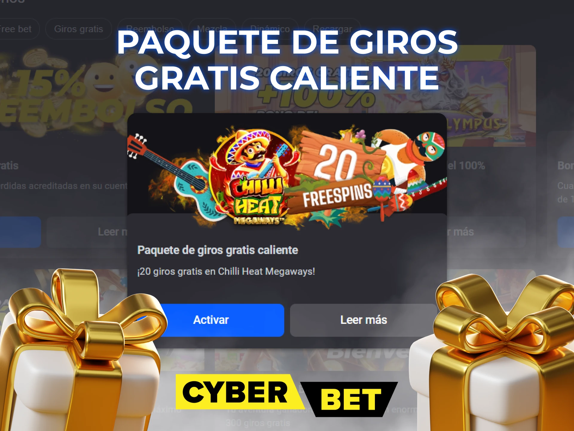 Consigue un bono Cyber Bet en Chilli Heat Megaways de hasta 20 tiradas gratis.