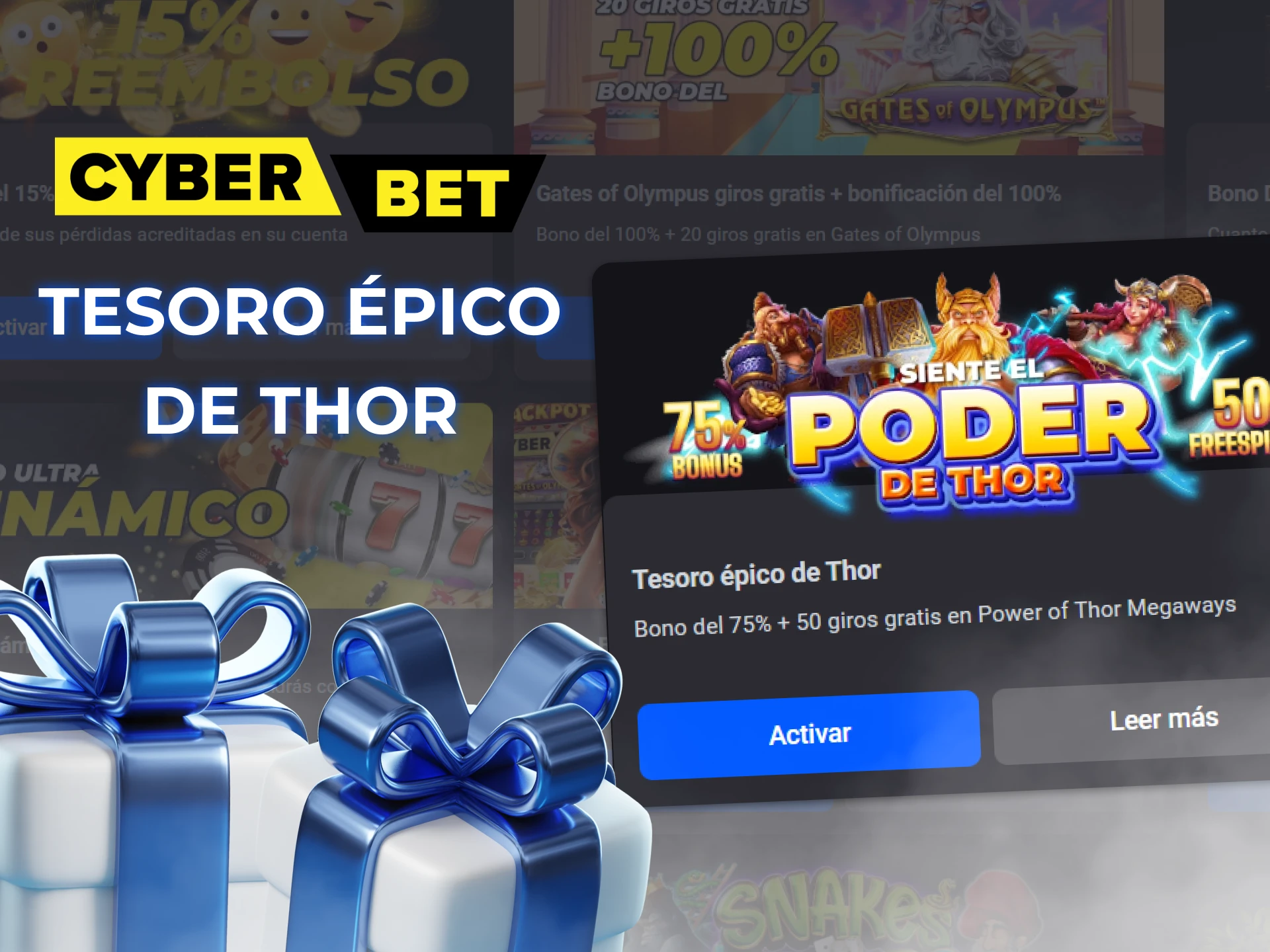 Reclama tu bono de depósito y giros gratis en Power of Thor Megaways usando el bono Thor's Epic Treasure Cyber Bet.