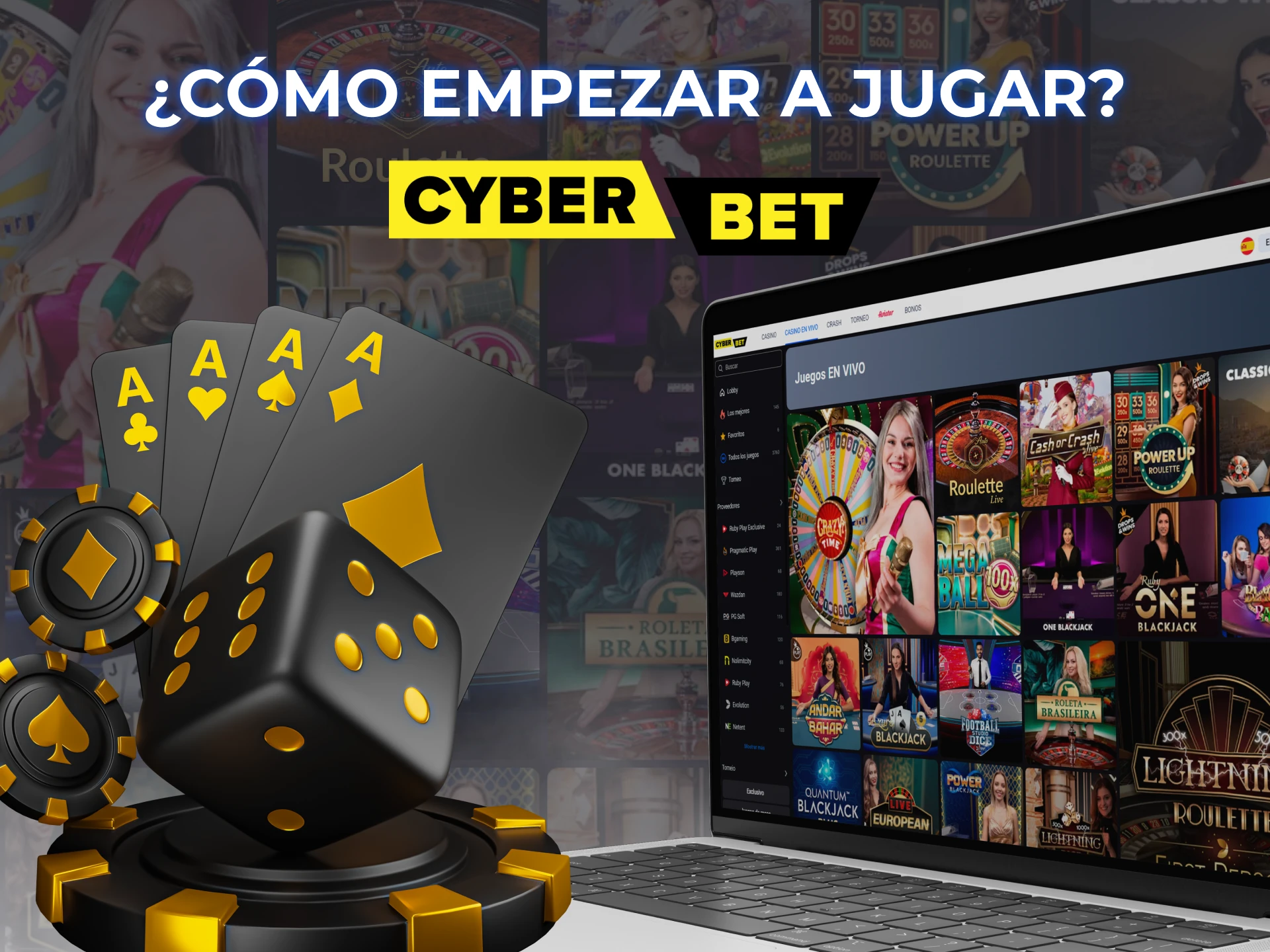 Para empezar a jugar en un casino en vivo Cyber Bet cree una cuenta y haga un primer depósito.