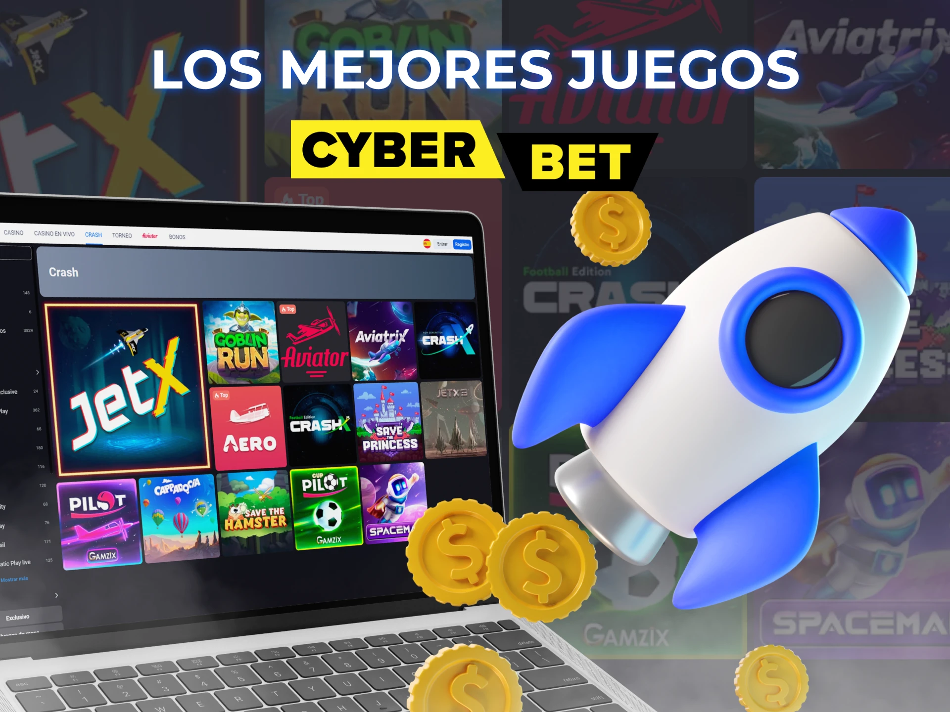 Cyber Bet Casino tiene una gran selección de Juegos de Crash.