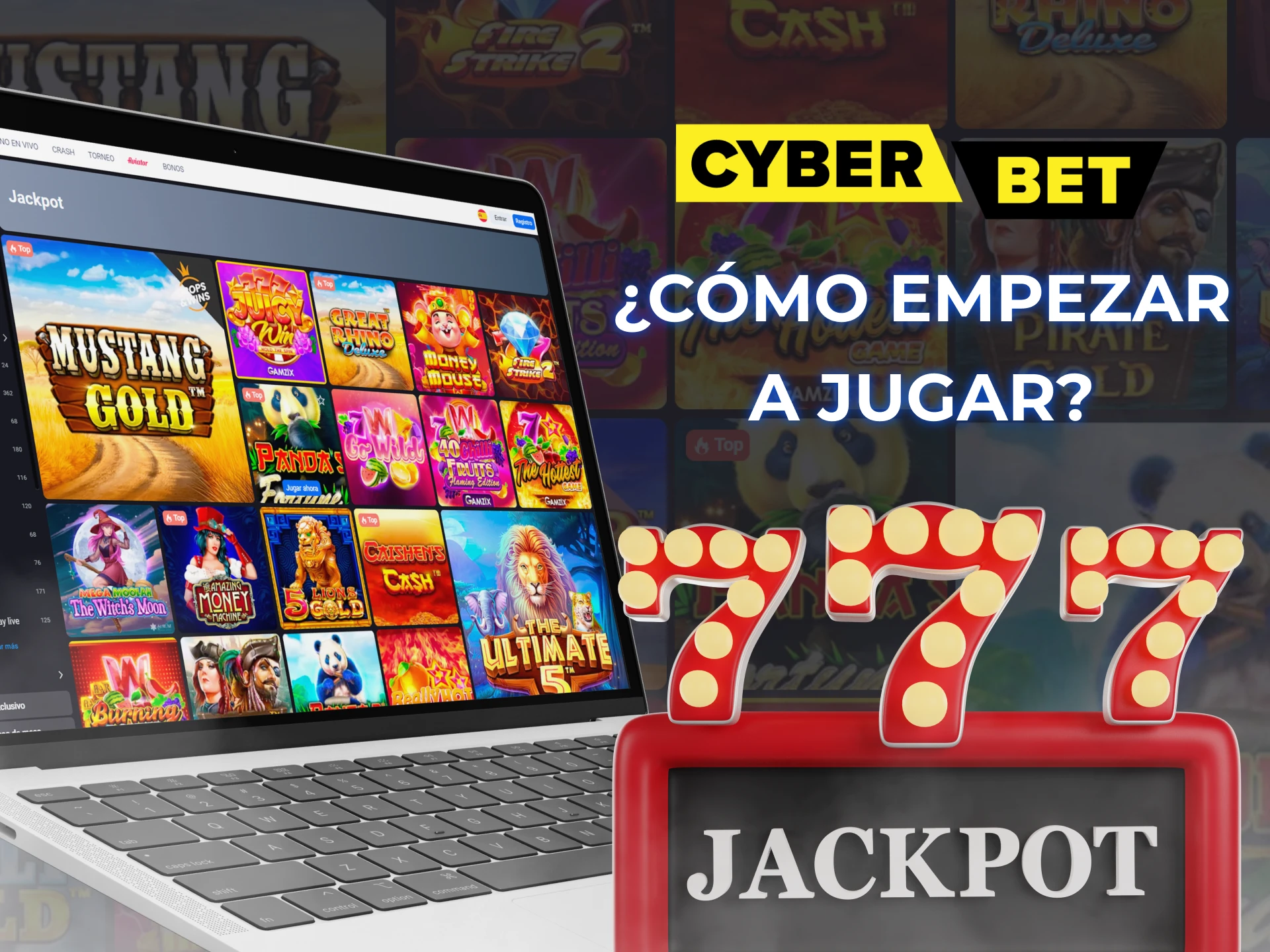 Para empezar a jugar a juegos de Jackpot en Cyber Bet cree una cuenta y haga un deposito.