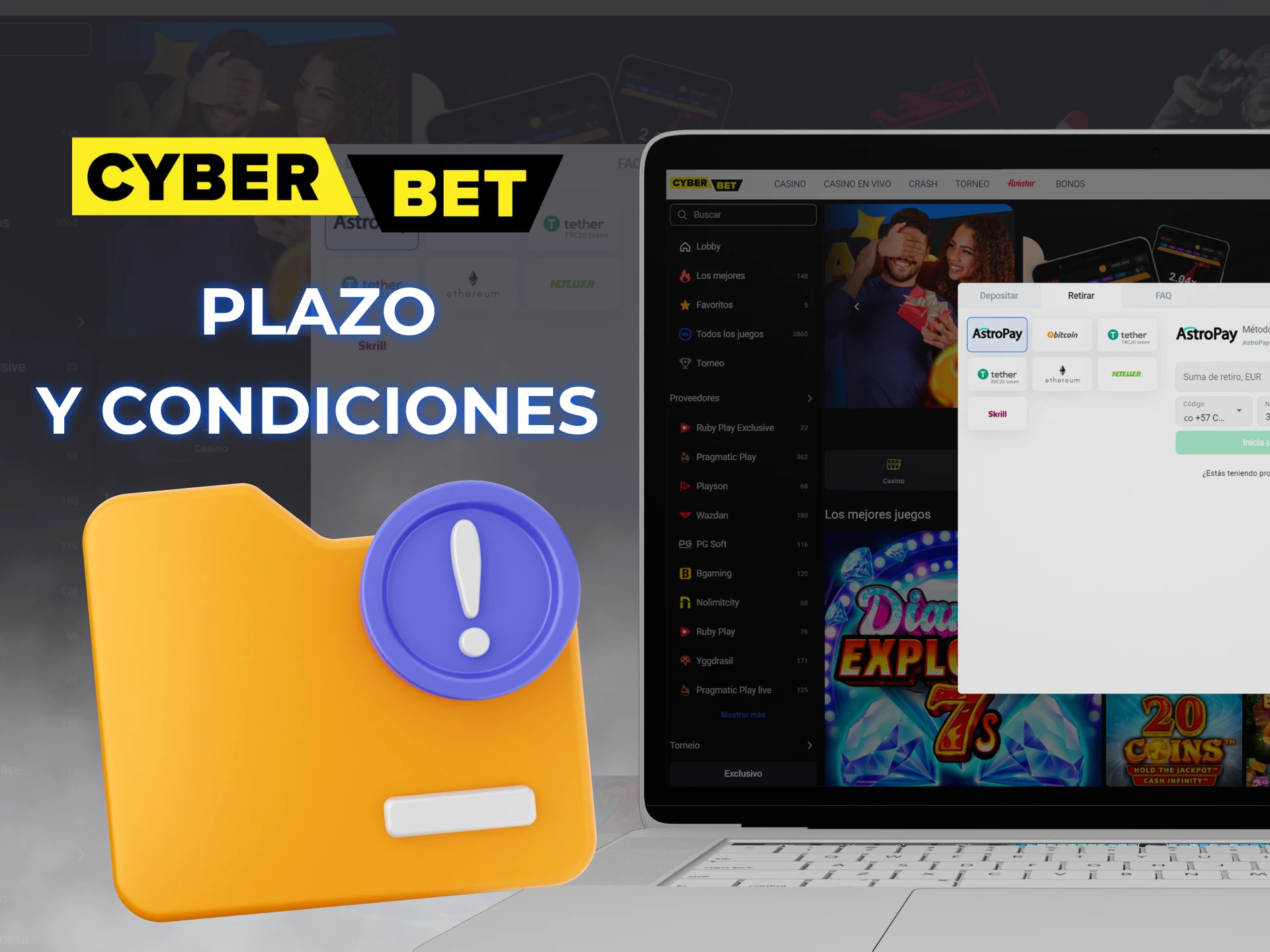 Lea el periodo y las condiciones de retirada de Cyber Bet antes de retirar dinero.