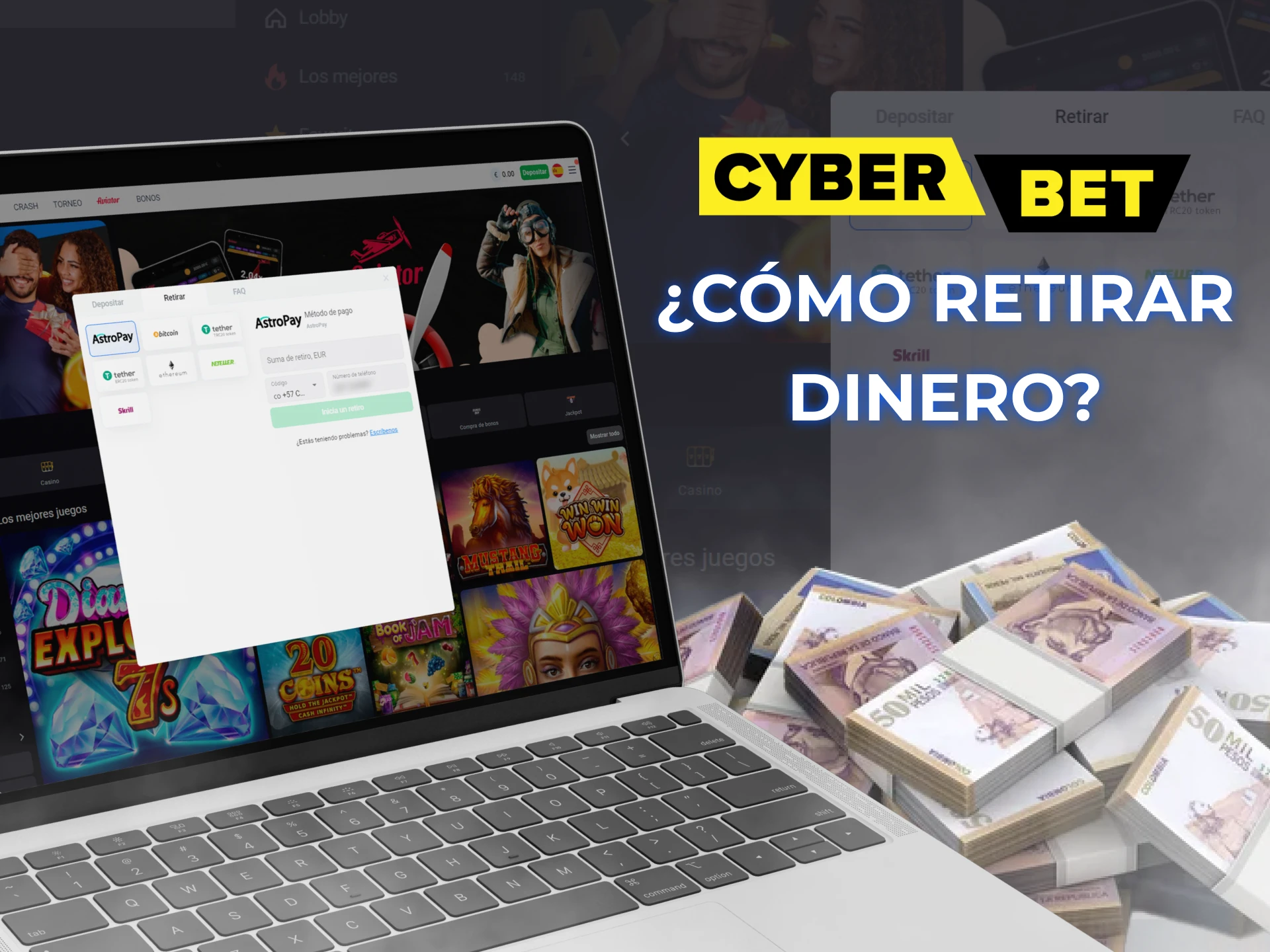 En Cyber Bet puedes retirar dinero en unos minutos.