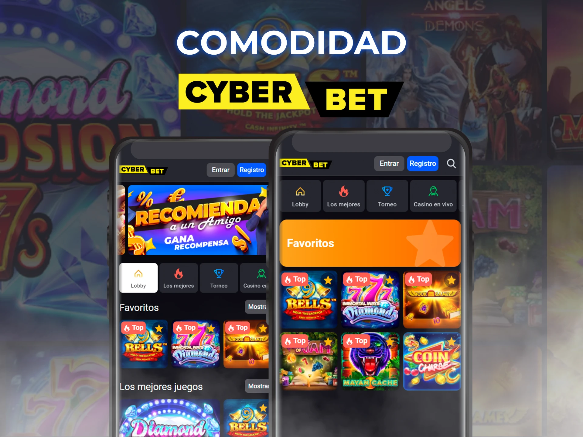 Con la aplicación Cyber Bet podrás acceder rápidamente a tus juegos favoritos.