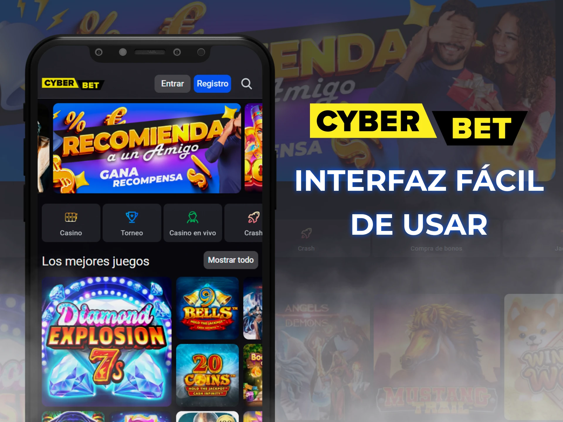 La aplicación Cyber Bet tiene una interfaz fácil de usar.