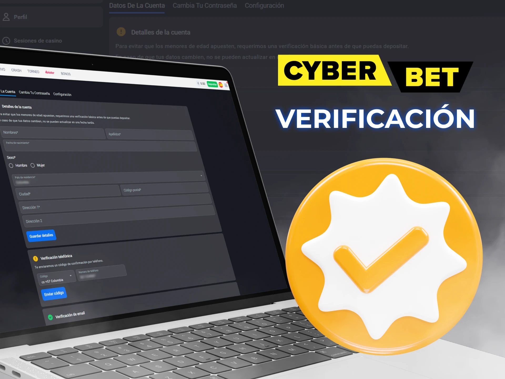 Antes de realizar apuestas con Cyber Bet, verifique su cuenta.