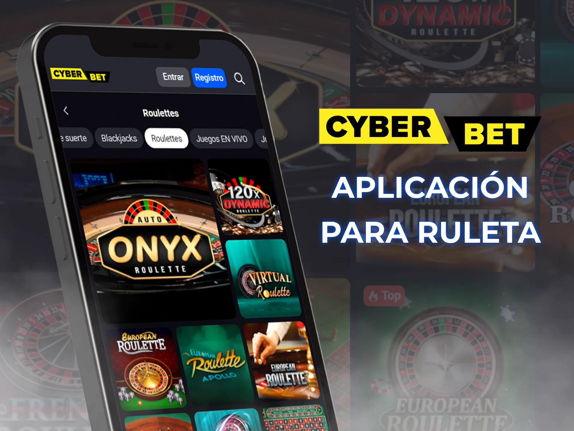 Juega a la ruleta estes donde estes con la aplicacion movil Cyber Bet.