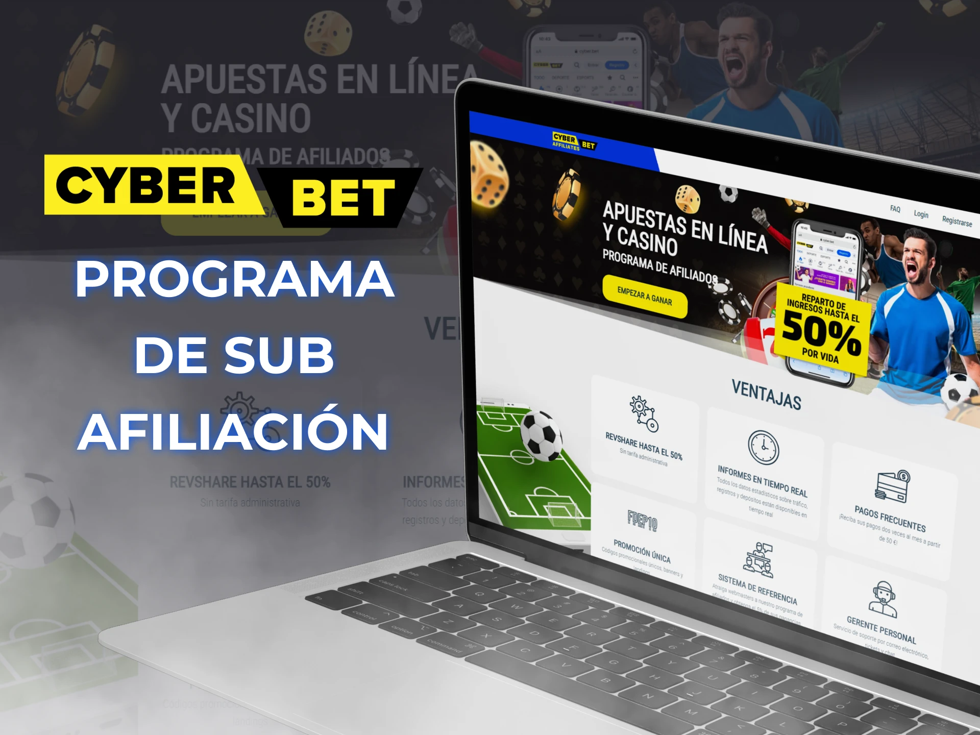 Puede obtener ingresos adicionales uniendose al programa de afiliados de Cyber ​​​​Bet Sub.