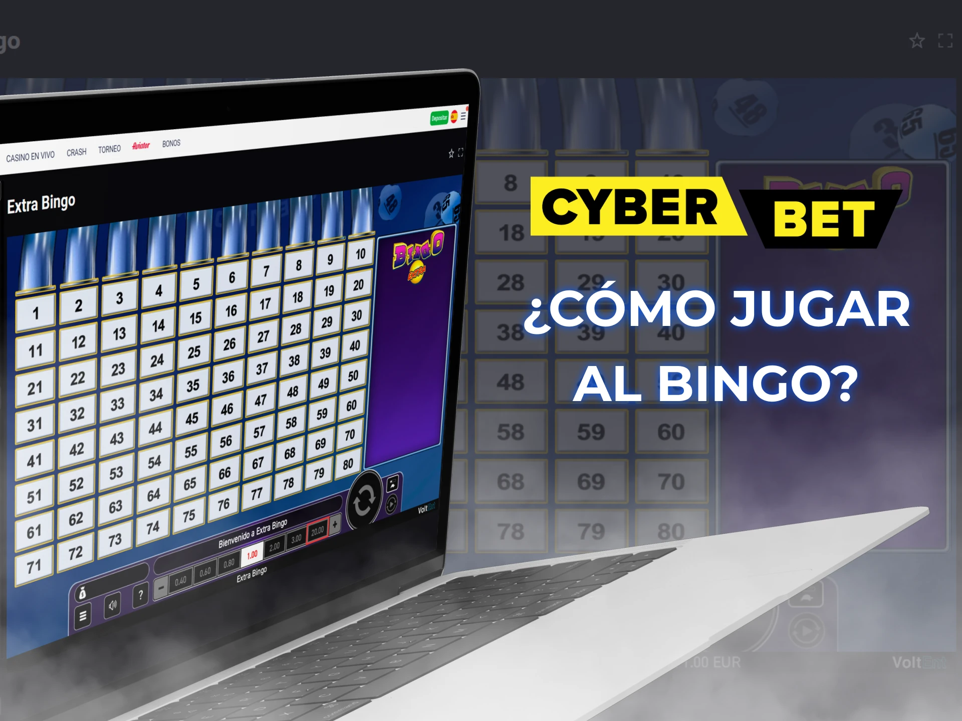 Puedes empezar a jugar al bingo facilmente en Cyber ​​​​Bet Casino.