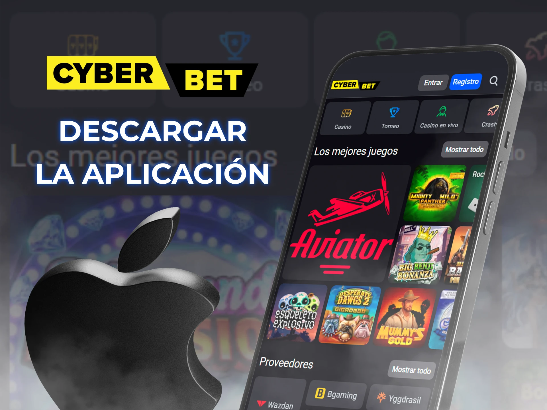 Utiliza la versión móvil de Cyber Bet en cualquier dispositivo iOS.