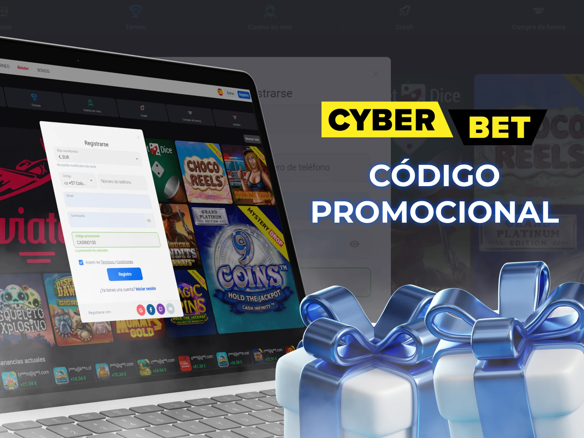 Utiliza el código promocional Cyber Bet para aumentar tu bono de bienvenida.